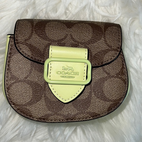 Coach Women's Outlet Morgan Card Case On A Chain In Signature Canvas - Picture 1 of 8